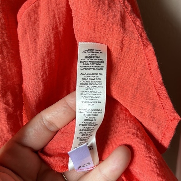 CHICO’S Orange Lightweight Gauze Vest - Picture 7 of 8